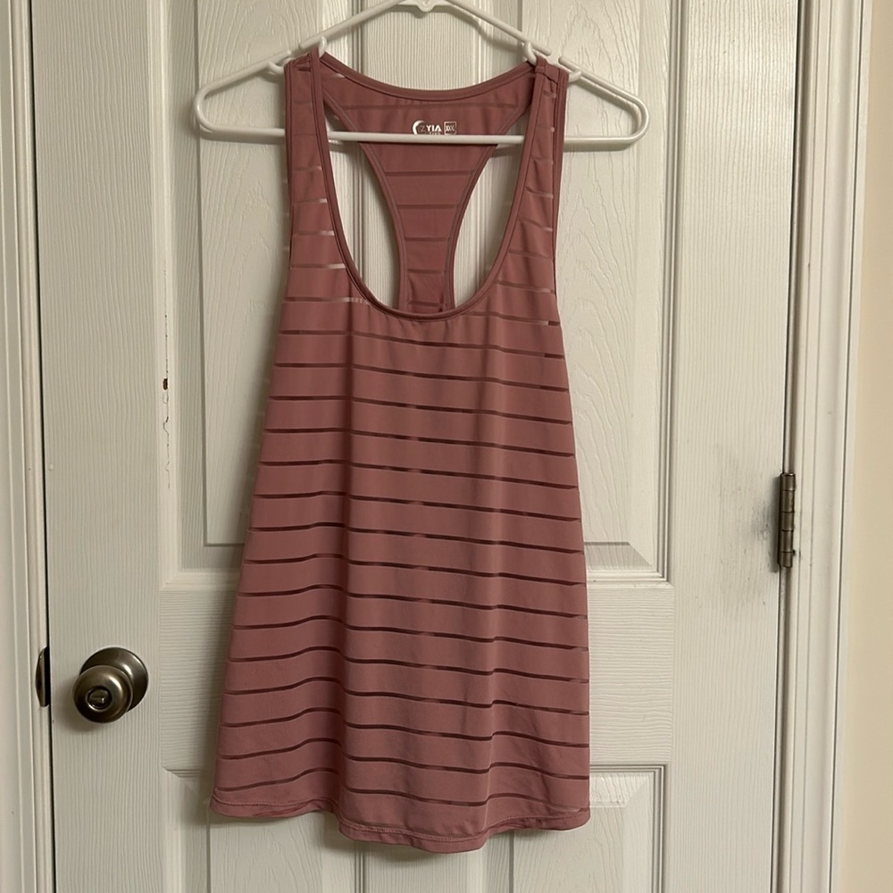 Zyia Pink Havana Racerback Tank Top Breathable Mesh Polyester Spandex XXXL